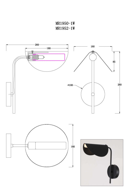 Бра MyFar MR1952-1W в интернет магазине Гет Лайт