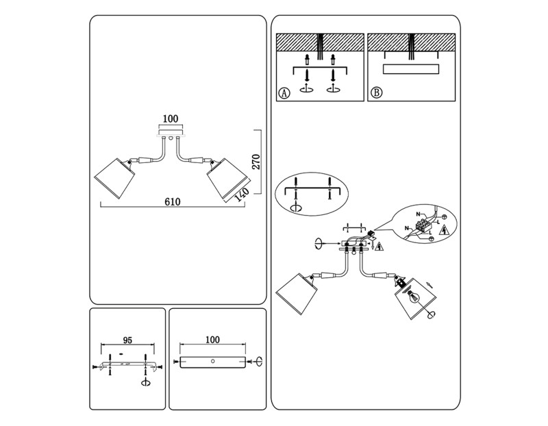 Купить с доставкой по Москве и России Люстра на штанге Ambrella Light TR4733