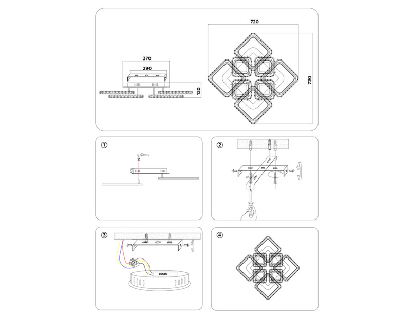 Купить с доставкой по Москве и России Накладная люстра Ambrella Light FA1738