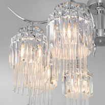 Цена на Люстра на штанге Eurosvet 10119/8 хром/прозрачный хрусталь Strotskis