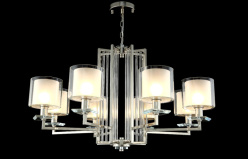 Подвесная люстра Crystal Lux NICOLAS SP-PL8 NICKEL/WHITE Купить с доставкой по Москве и России Подвесная люстра Crystal Lux NICOLAS SP-PL8 NICKEL/WHITE
