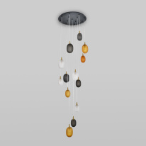 Купить с доставкой по Москве и России Каскадная люстра Eurosvet 50266 дымчатый/прозрачный/янтарный