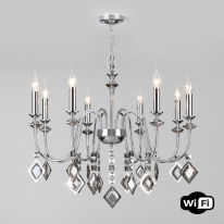 Фото Подвесная люстра Eurosvet 10120/8 хром/дымчатый хрусталь Strotskis Smart (10110/8)