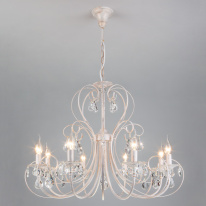 Фото Подвесная люстра Eurosvet 3305/8 белый с золотом/прозрачный хрусталь Strotskis