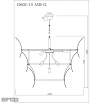 Подвесная люстра iLamp 15602-19 ANB+CL Купить Подвесная люстра iLamp 15602-19 ANB+CL