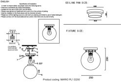 Накладной светильник Crystal Lux MARIO PL1 D250 NICKEL/TRANSPARENTE в интернет магазине Гет Лайт