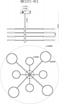 Люстра на штанге MyFar MR1221-8CL в интернет магазине Гет Лайт