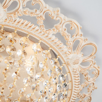 Цена на Накладная люстра Eurosvet 3298/5 белый с золотом/прозрачный хрусталь Strotskis