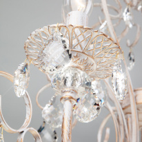 Цена на Подвесная люстра Eurosvet 3305/12 белый с золотом/прозрачный хрусталь Strotskis