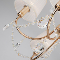 Купить с доставкой по Москве и России Подвесная люстра Eurosvet 10087/5 золото/прозрачный хрусталь Strotskis