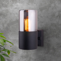 Купить с доставкой по Москве и России Светильник настенный Elektrostandard Roil (35125/U) чёрный/дымчатый плафон