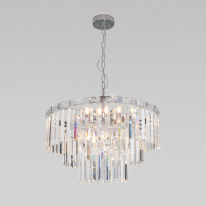 Фото Каскадная люстра Eurosvet 10130/8 хром/прозрачный хрусталь Strotskis