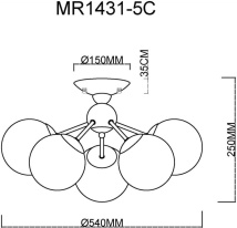 Накладная люстра MyFar MR1431-5C Накладная люстра MyFar MR1431-5C в интернет магазине Гет Лайт