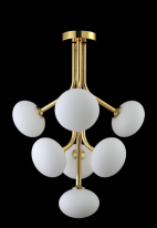 Люстра на штанге Crystal Lux ALICIA SP7 GOLD/WHITE в интернет магазине Гет Лайт