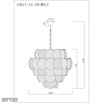 Подвесная люстра iLamp 15617-14 CR+MULT Купить Подвесная люстра iLamp 15617-14 CR+MULT