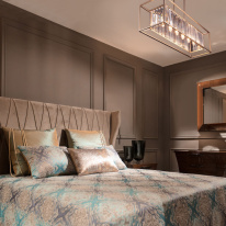 Люстра на штанге Bogate's 299/6 шампань Strotkis в интернет магазине Гет Лайт