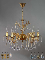 Фото Подвесная люстра AMBIENTE by BRIZZI 2118/5 AB Leaf crystal