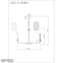 Подвесная люстра iLamp 15571-6 CR+MULT Купить Подвесная люстра iLamp 15571-6 CR+MULT