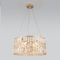 Фото Подвесная люстра Eurosvet 10116/5 золото/прозрачный хрусталь Strotskis