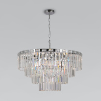 Фото Каскадная люстра Eurosvet 10130/10 хром/прозрачный хрусталь Strotskis
