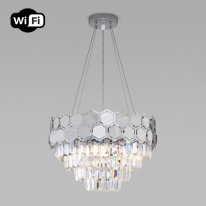 Фото Каскадная люстра Eurosvet 10124/5 хром/прозрачный хрусталь Strotskis Smart (10113/5)