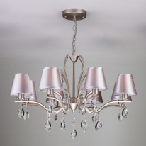 Фото Подвесная люстра Eurosvet 10089/8 сатин-никель/прозрачный хрусталь Strotskis