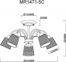 Люстра на штанге MyFar MR1471-5C в интернет магазине Гет Лайт