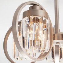 Купить Люстра на штанге Eurosvet 10128/5 сатин-никель/прозрачный хрусталь Strotskis Smart (10