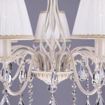 Подвесная люстра Eurosvet 3637/7 белый с золотом/прозрачный хрусталь Strotskis в интернет магазине Гет Лайт