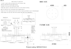 Люстра на штанге Crystal Lux SERGIO PL8+4 NICKEL в интернет магазине Гет Лайт
