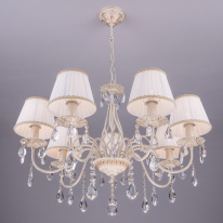 Купить Подвесная люстра Eurosvet 3637/7 белый с золотом/прозрачный хрусталь Strotskis