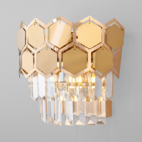 Фото Бра Eurosvet 10124/2 золото/прозрачный хрусталь Strotskis (10113/2)