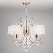 Фото Подвесная люстра Eurosvet 10087/5 золото/прозрачный хрусталь Strotskis