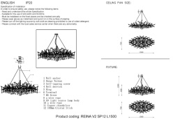 Купить Подвесная люстра Crystal Lux REINA V2 SP12 L1500 SILVER PATINA
