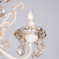 Купить Подвесная люстра Eurosvet 3281/5 белый с золотом/тонированный хрусталь Strotskis