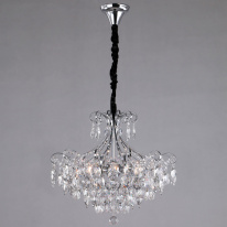 Фото Каскадная люстра Eurosvet 10080/6 хром/прозрачный хрусталь Strotskis