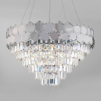 Купить Каскадная люстра Eurosvet 10124/8 хром/прозрачный хрусталь Strotskis Smart (10113/8)