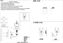 Купить Бра Crystal Lux CAMILA AP1 GOLD