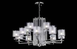 Подвесная люстра Crystal Lux NICOLAS SP-PL10+5 NICKEL/WHITE Фото Подвесная люстра Crystal Lux NICOLAS SP-PL10+5 NICKEL/WHITE