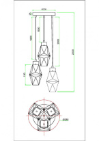 Цена на Подвесной светильник Maytoni MOD325PL-03G