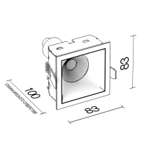 Купить Встраиваемый светильник LeDron RISE KIT 1 Black