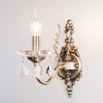 Фото Бра Eurosvet 3281/1 античная бронза/прозрачный хрусталь Strotskis