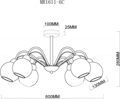 Купить Люстра на штанге MyFar MR1611-6C