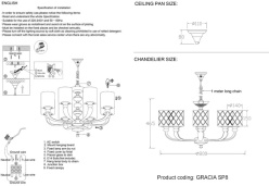 Подвесная люстра Crystal Lux GRACIA SP8 GOLD в интернет магазине Гет Лайт