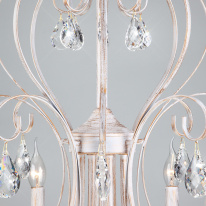 Подвесная люстра Eurosvet 3305/8 белый с золотом/прозрачный хрусталь Strotskis в интернет магазине Гет Лайт