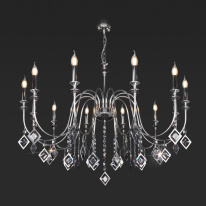 Подвесная люстра Eurosvet 10120/12 хром/дымчатый хрусталь Strotskis Smart (10110/12) в интернет магазине Гет Лайт