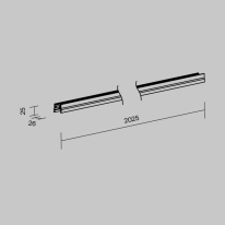 Купить с доставкой по Москве и России Профиль для шинопроводов Maytoni O-TR001-P-B2M