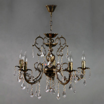 Фото Подвесная люстра AMBIENTE by BRIZZI 8888/5 PB Leaf crystal