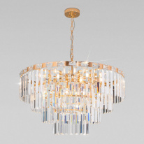Фото Каскадная люстра Eurosvet 10130/10 золото/прозрачный хрусталь Strotskis