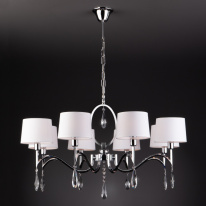 Фото Подвесная люстра Eurosvet 10093/8 хром/прозрачный хрусталь Strotskis